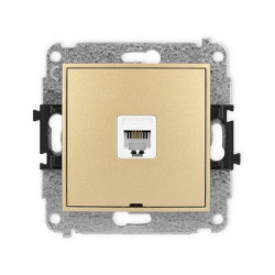 ICON Mechanizm gniazda telefonicznego pojedynczego 1xRJ11, 4-stykowy, beznarzędziowe, bez pola opisowego złoty 29IGTBO-1
