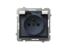 SONATA Gniazdo pojedyncze z uziemieniem schuko IP44 biały GPH-1RS/m/00/d OSPEL
