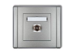 FLEXI Gniazdo antenowe pojedyncze typu "F" (SAT) niklowane srebrny metalik 7FGF-1 KARLIK