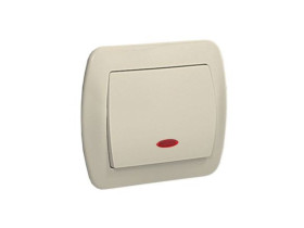 AKORD Wyłącznik pojedynczy podświetlany beżowy AW1L/12 KONTAKT SIMON