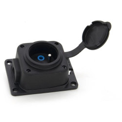 Gniazdo gumowe (TPE) pojedyncze IP44 16A 2P+Z, kolor czarny, TRG-1