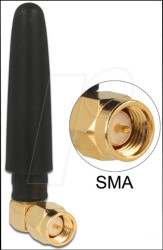 12624 WLAN Antenna SMA plug 90° 2 dBi omnidirectional