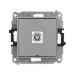 ICON Mechanizm gniazda pojedynczego BNC, bez pola opisowego szary mat 27IGBNCBO-1