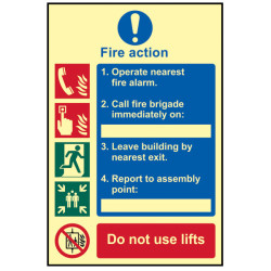 Scan 0202 Fire Action Procedure - Photoluminescent 200 x 300mm