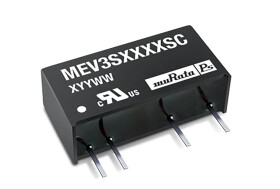 Konwerter DC/DC MEV3, Uwe 5.5V dc, Uwe 4.5V, Uwy 15V dc, Murata Power Solutions 0.2 A 3 W -40 °C 85 °C Otwór przelotowy