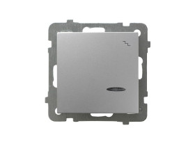 AS Wyłącznik schodowy z podświetleniem pomarańczowym srebrny ŁP-3GS/m/18 OSPEL