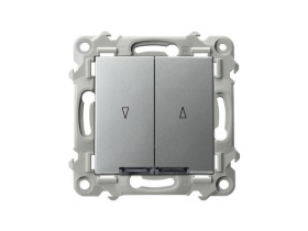 SZAFIR Wyłącznik żaluzjowy z podświetleniem niebieskim z blokadą mechaniczną srebro ŁP-7ZBS/m/18 OSPEL