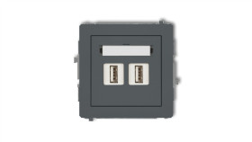 Deco Gniazdo Podwójne 2Xusb-Aa 2.0 Grafitowy Mat 28Dgusb-2