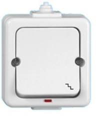 JANTAR Łącznik schodowy podświetlany n/t IP44 biały /przykręcany klawisz/ WNT-5J/S