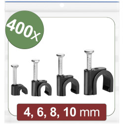 Quadrios 24CA436 Cable clips Bundle &#xD8; 2 to 10 mm Black 400 pcs