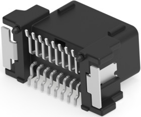 Plug, 16 pole, straight, 2 rows, black, 1717396-2