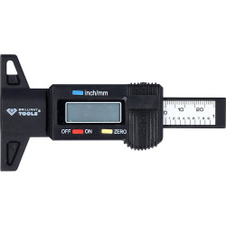 Brilliant Tools BT114903 Digital Depth Gauge 25mm LCD Display Steel Tip