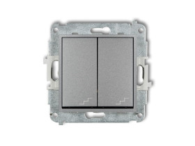 MINI Wyłącznik schodowy podwójny srebrny metalik 7MWP-33 KARLIK