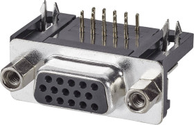 TRU COMPONENTS 1586453 Listwa żeńska D-Sub TC-A-HDF 15 A-KG/T-203, styki: 15, 1 szt.