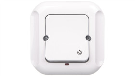 Topaz Przycisk Zwierny /Światło/ Z Podświetleniem Biały Wp-6T/S