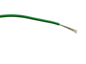 Przewód montażowy 0,75 mm2 Zielony RS PRO PVC 18 AWG 1,5 kV AC dł. 100m 24/0,2 mm +85°C Norma wojskowa 61-12 część 6