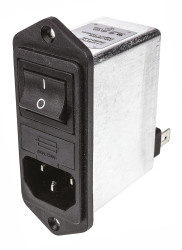 Filtr wejściowy złącza IEC2 10A C14 Schaffner Montaż na kołnierzu 5 x 20mm