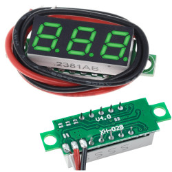 Woltomierz DC LED, miniaturowy miernik 0.28" - zielony