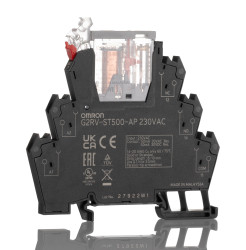 Przekaźnik interfejsowy elektromechaniczny 230V ac Omron SPDT 30V 50mA Szyna DIN bieguny 1 Elektromechanika Wciskane