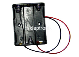 Koszyk baterii R6 X3 przewody