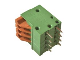 Łączówka; zatrzaskowa; AK1-04; 4 tory; R=2,54mm; 13,7mm; 2A; 150V; przewlekany (THT); proste; otwór okrągły; sprężynowy; 0,5mm2;