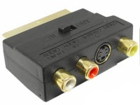 WE-3XRCA-PAU Przejście wtyk EURO (SCART) - 3 x gniazdo RCA. pozłacany, z przełącznikiem: IN-OUT