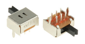 Przełącznik suwakowy, DPDT, montaż PCB, 12V, 100 mA przy 12 V DC, -20 → +85°C, KNITTER-SWITCH