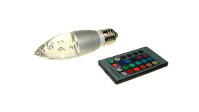 Żarówka Led Offa E27 3W Rgb Z Pilotem Srebrna