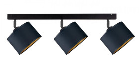 Spot nowoczesny abażur 3xE27 FLOW BLACK