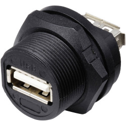 TRU COMPONENTS TC-13543548 USB 2.0 Female to Female Receptacle Threaded 1 pc