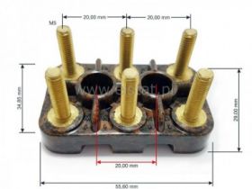 Tabliczka zaciskowa silnikowa M5x6; bakelitowa