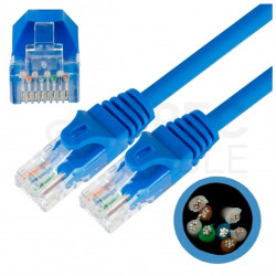 Patchcord UTP kat.5e kabel sieciowy LAN 2x RJ45 linka PVC niebieski 0,25m NEKU