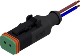 Connection cable, socket, 2 pole, straight to openend, 2m