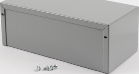 Aluminum enclosure, (L x W x H) 203 x 102 x 76 mm, gray (RAL 7046), IP32, 1411S