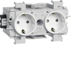 Gniazdo Schuko 2-kr wtyk zacisk.mont.front bia GS20019010