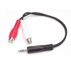 Złącze AUX złącze A: Jack stereo 3,5 mm złącze B: RCA x 2 długość 150mm StarTech.com Czarny rodzaj A Męskie rodzaj B