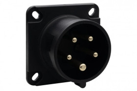 Wtyk siłowy tablicowy odbiornikowy 16A 5p 380V-415V /FE/ IP44 czarny
