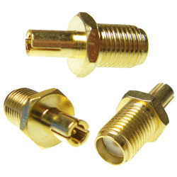 Przejście gn.SMA/wt.TS9 złoty beczka adapter konektor