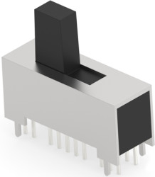 Slide switch, On-On-On, 4 pole, straight, 0.3 A/125 VAC, 1825204-3