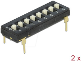 66306 DIP switch Tri-State 8-digit 2.54 mm pitch THT vertical black 2