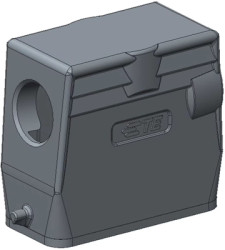 Housing, size HA10, die-cast aluminum, 2 x M20, angled, clip locking, IP65, T1319100220-000