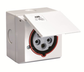 Złącze przemysłowe - zasilające 16A Gniazdo 250 V 2P+E Amphenol Industrial Biały IP44