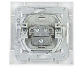 Gniazdo antenowe Asfora TV przelotowe 8dB białe z ramką EPH3200321