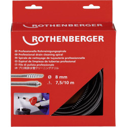 Rothenberger 72412 Pipe Cleaner 7.5m Flexible Rod &#xD8;8mm Spiral Brush