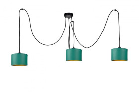 Lampa wisząca nowoczesna abażur 3xE27 FLOW GREEN LONG