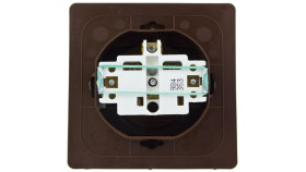 Akcent Gniazdo Bryzgoszczelne Z/U Ip44 Klapka Przezroczysta Brązowe Gph-1Az/24/D