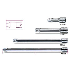 Nasadka, Chromowane, rozm: 1/2 cala, typ: Kwadratowy, dł: 125 mm
