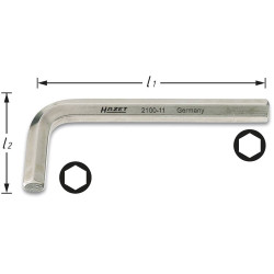 Hazet 2105LG-015 Allen Key 1.5mm Extra Long Ball-Head Nickel-Plated