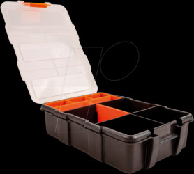 18419 Assortment box with 11 compartments, 220 x 155 x 60 mm, orange/b
