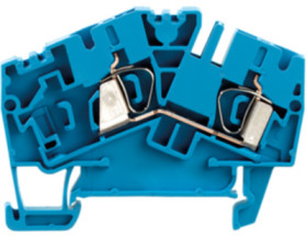 Through terminal block, spring balancer connection, 0.5-4.0 mm², 2 pole, 32 A, 8 kV, blue, 1770840000